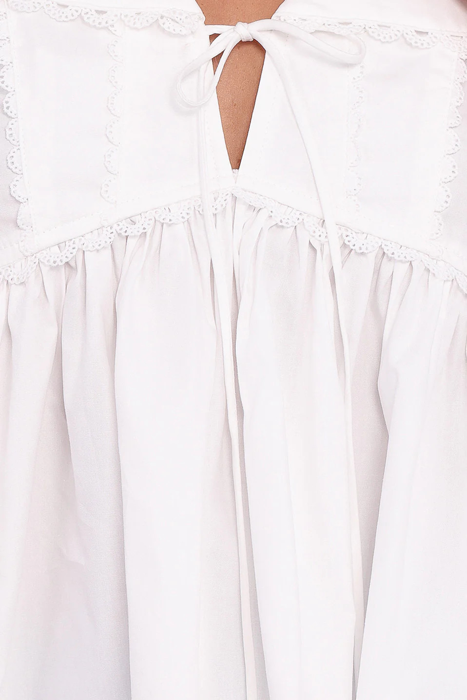 Orly Lace Trim Top - Off White | Petal & Pup (US)