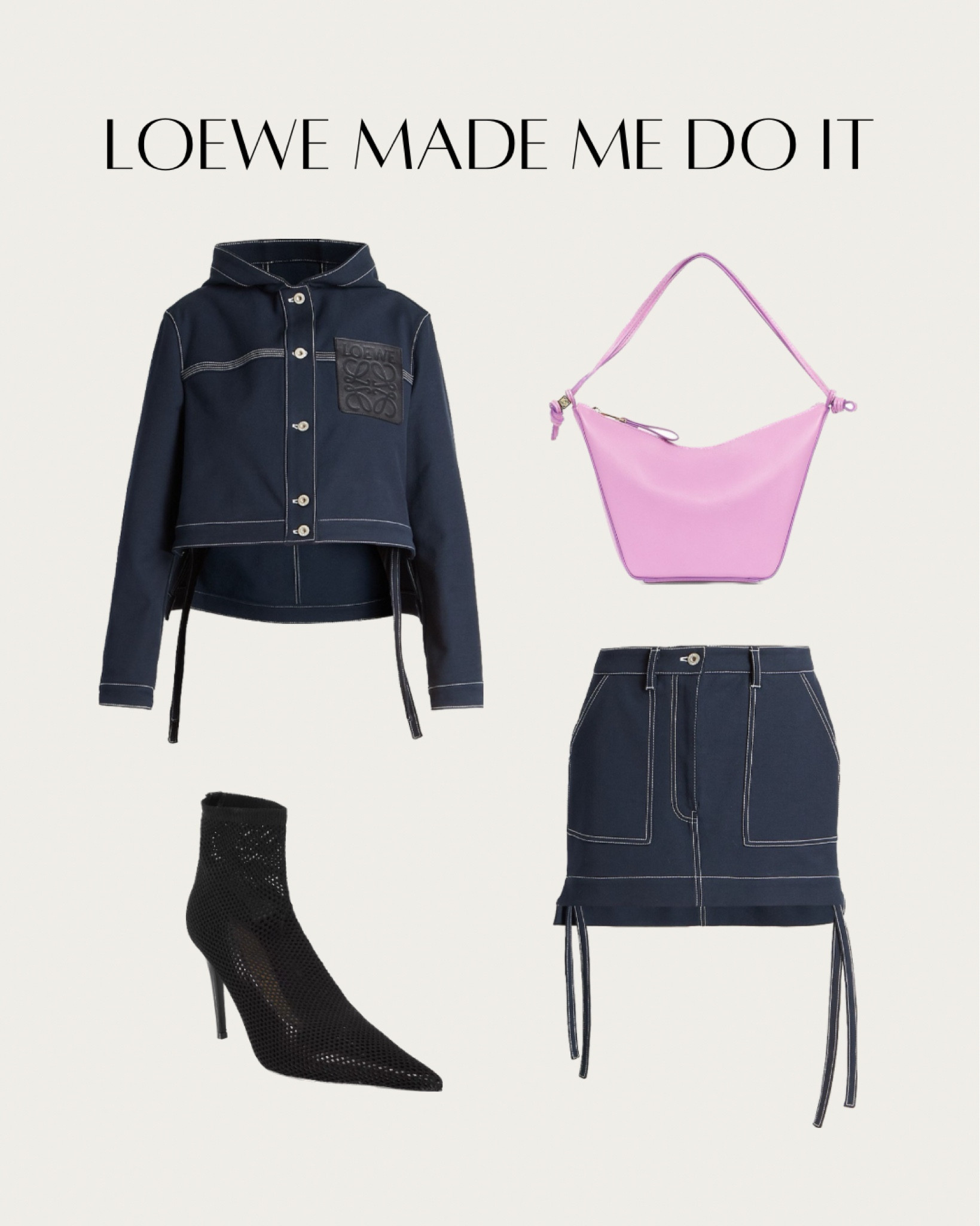Loewe made me do it and buy Cropped Workwear Jacket, Workwear Canvas Miniskirt, Rose Pink Mini Hammock Hobo Bag and Black Fishnet 105 Pumps.

#LTKitbag #LTKstyletip #LTKshoecrush