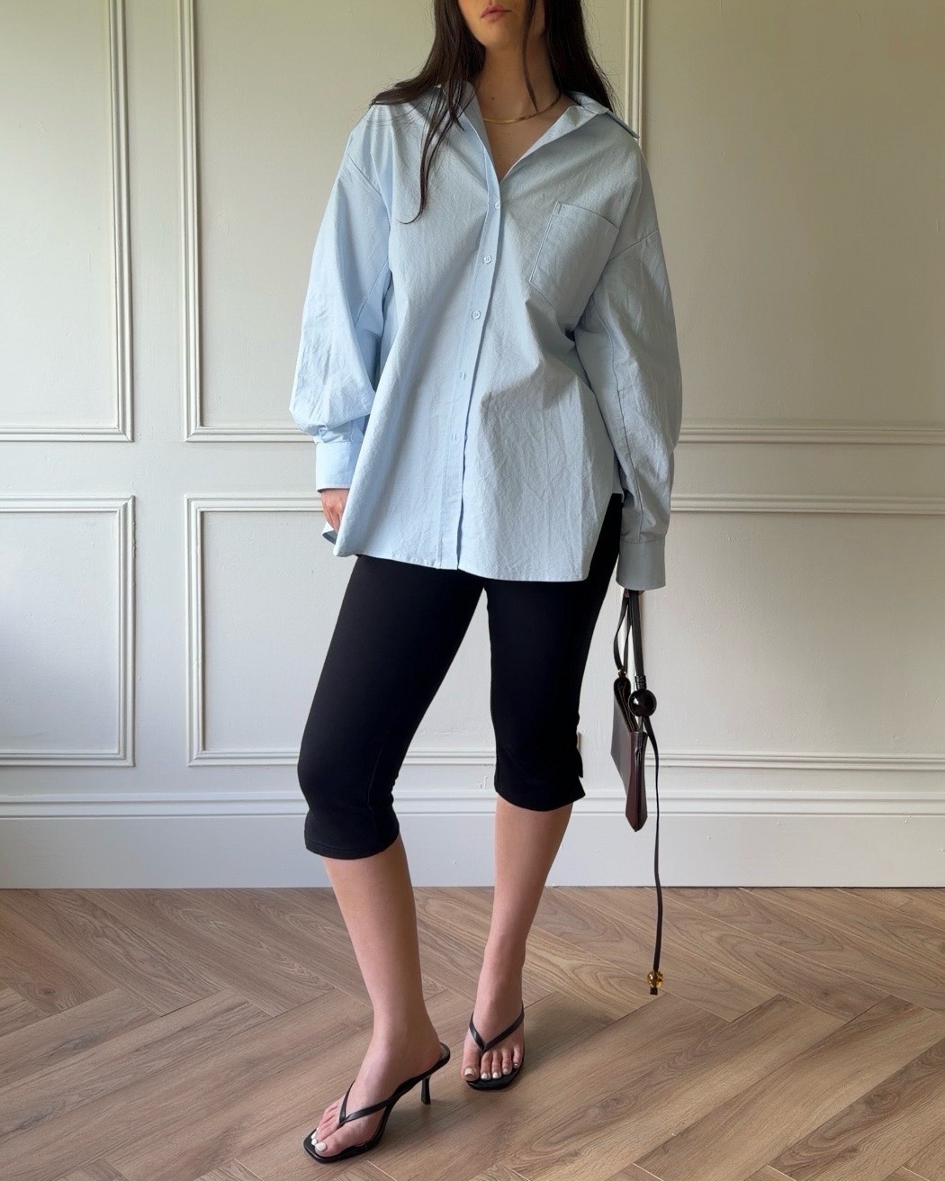 Styling capris, I always love a cotton baby blue shirt

#LTKsummer #LTKuk #LTKstyletip