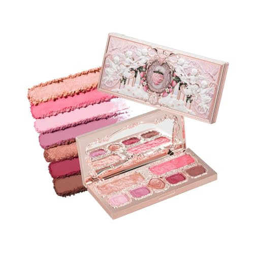 Flower Knows Strawberry Cupid Makeup Palette,Pink Face Makeup with 5 Matte + 2 Shimmer Shades,Blendable Smooth Cute All- In-One Make Up Palette,0.49 Oz(02 Cupid's Mischief) | Amazon (US)