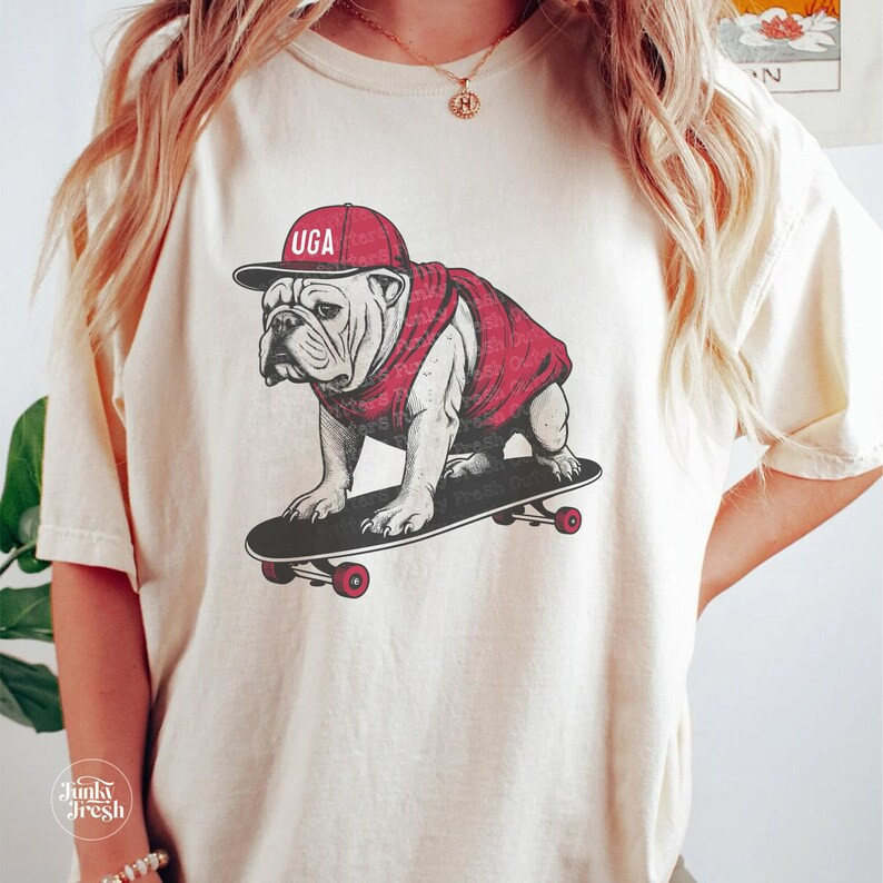 UGA Bulldogs Tshirt, Bulldog Skateboard Tee, UGA Gift Tshirt, University of Georgia Tshirt, Bulld... | Etsy (US)