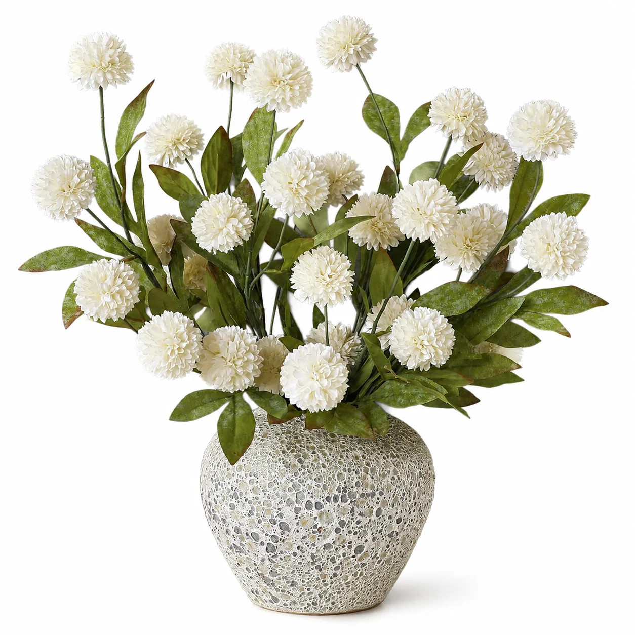 12 Pcs Faux Silk Pompon Mum Artificial Flowers for Vase -27", Bulk Fake Chrysanth Branches with S... | Walmart (US)