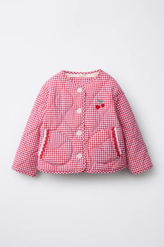 QUILTED GINGHAM JACKET | Zara UK