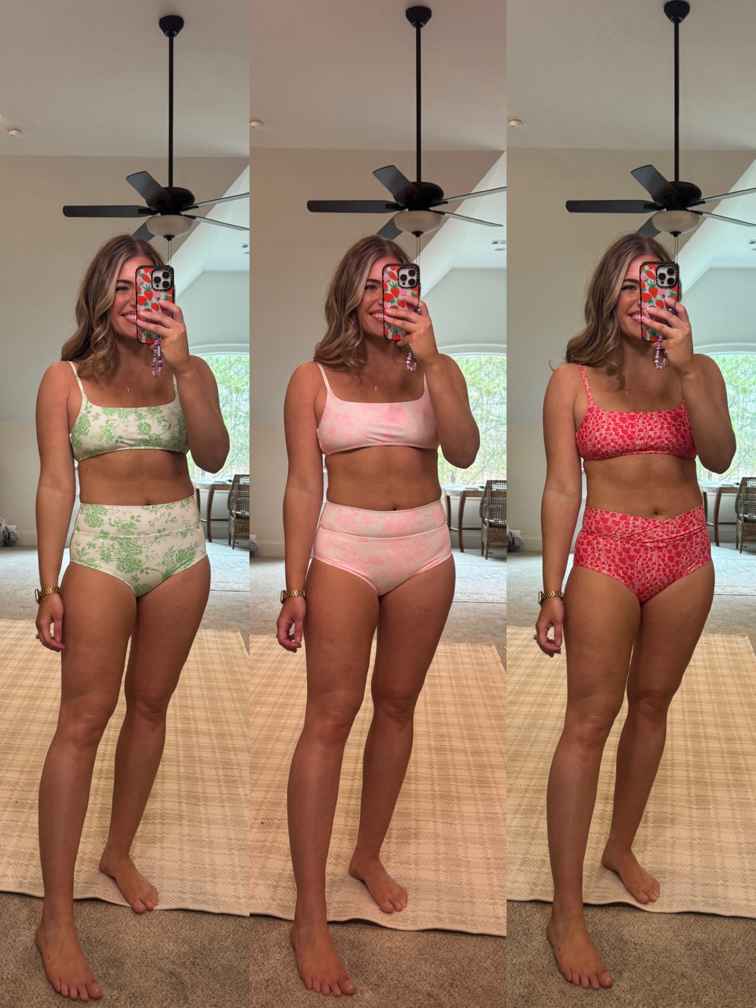 New aerie swimsuits! Good booty coverage & so flattering. True to size - wearing the size medium in the tops & bottoms. If you’re in between either I’d size up - I’m a 36C and the top is v snug on me so nice up for sure if you’re busty. But I love them! 😍 so flattering & comfy!!! TTS - M

High waisted bikini swimsuit full coverage 
Red bikini green bikini floral bikini swimsuit green swimwear 


#LTKswim #LTKmidsize #LTKfindsunder50
