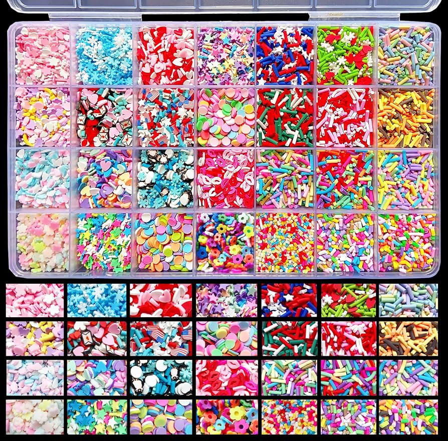 EHOPE Fake Sprinkles 220G Polymer Clay Slices Fake Candy Sprinkle Faux Sprinkles for Nail Art DIY... | Amazon (US)