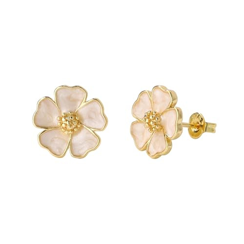 Cute Small Blue 5-Petal Flower Stud Earrings for Women, Unique Statement Flower Earring Lightweig... | Amazon (US)