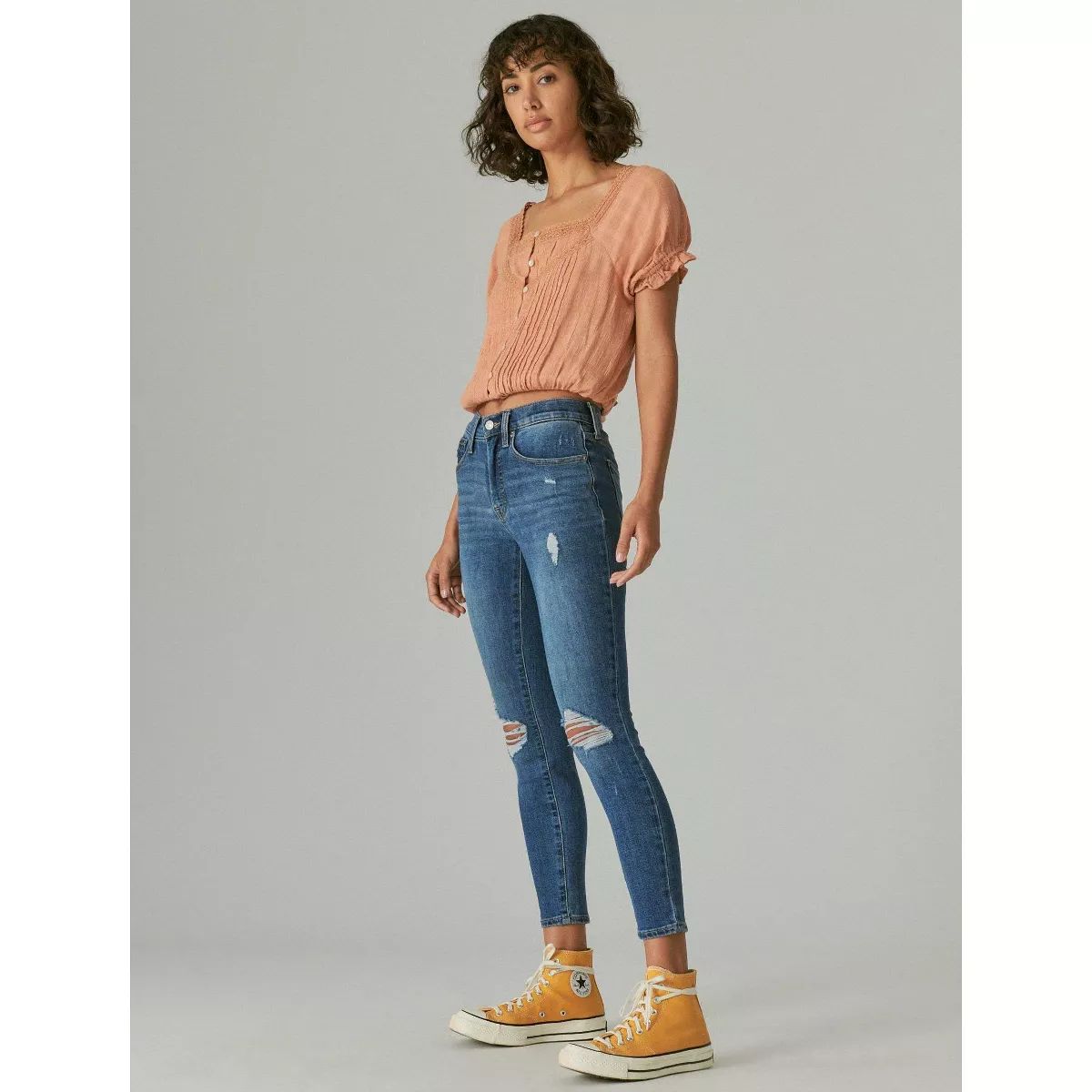 Lucky Brand Women's High Rise Bridgette Skinny Destruct Jean | Target