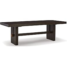 Signature Design by Ashley Burkhaus Traditional Rectangle Extension Dining Room Table, Dark Brown | Amazon (US)
