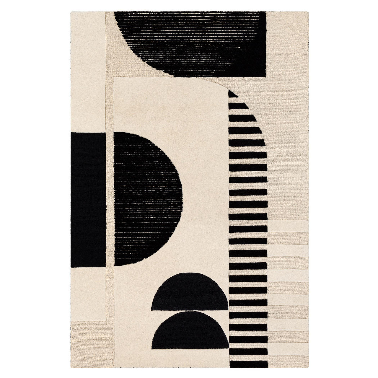Ellery Rug - Black/Ivory | Z Gallerie