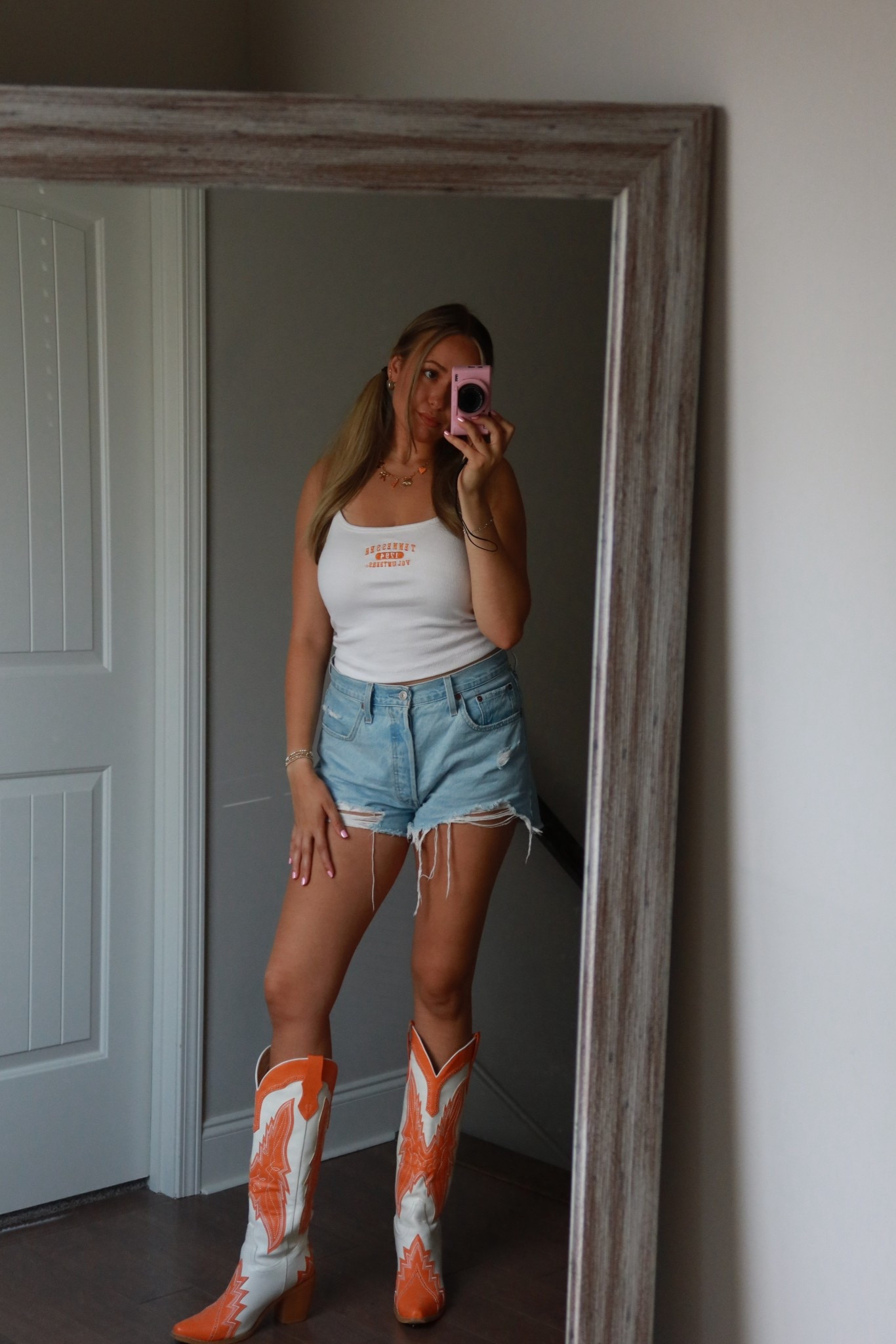 Tennessee Gameday 🧡🏈🤍 Cowgirl boots. Orange. Tennessee orange. Volunteers. Knoxville. Seasonal. College gameday. College football  

#LTKSeasonal #LTKU #LTKStyleTip