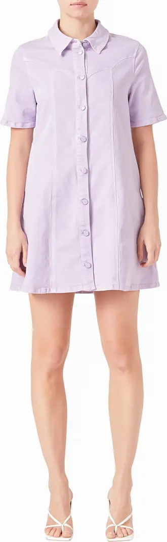 English Factory Washed Denim Minidress | Nordstrom | Nordstrom