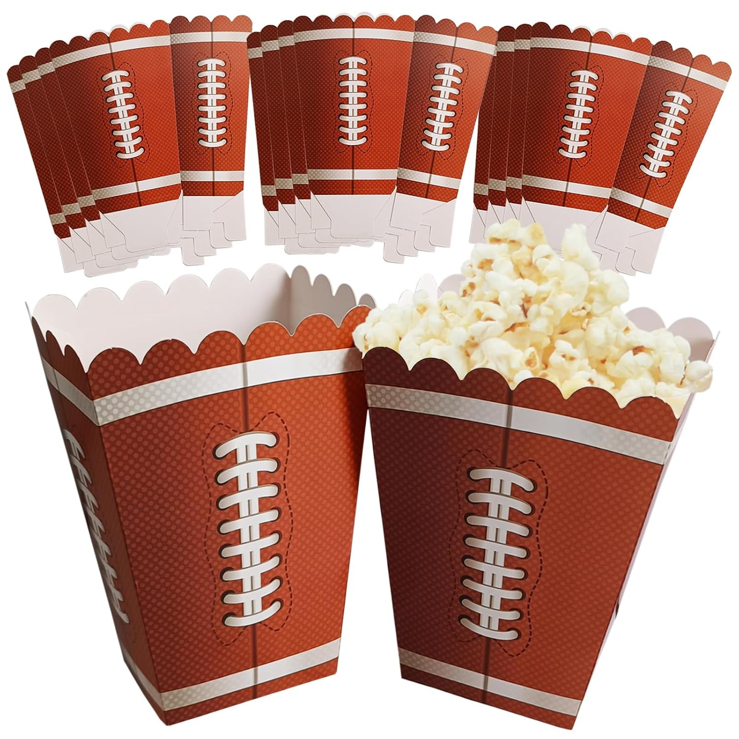 12 Pcs Football Popcorn Boxes Paper Football Party Popcorn Buckets Football Game Day Supplies for... | Amazon (US)