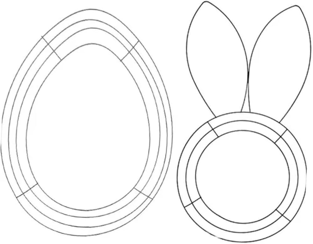 Holiday Decor HT Easter Egg and Bunny Ears Metal Wire Wreath Frame Form, (1 Egg-15.5x12-Inch,1 Bu... | Amazon (US)