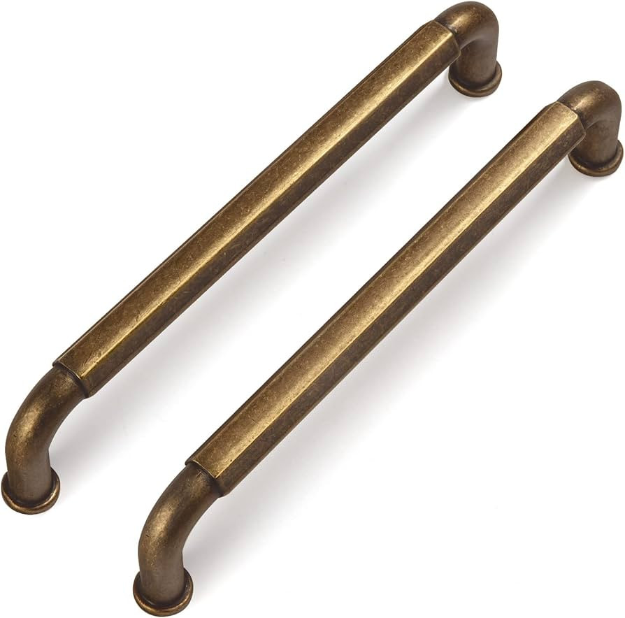 Goo-Ki 6 Pack 5 Inch （128mm） Hole Center Cabinet Pulls Antique Brass Zinc Alloy Kitchen Drawe... | Amazon (US)