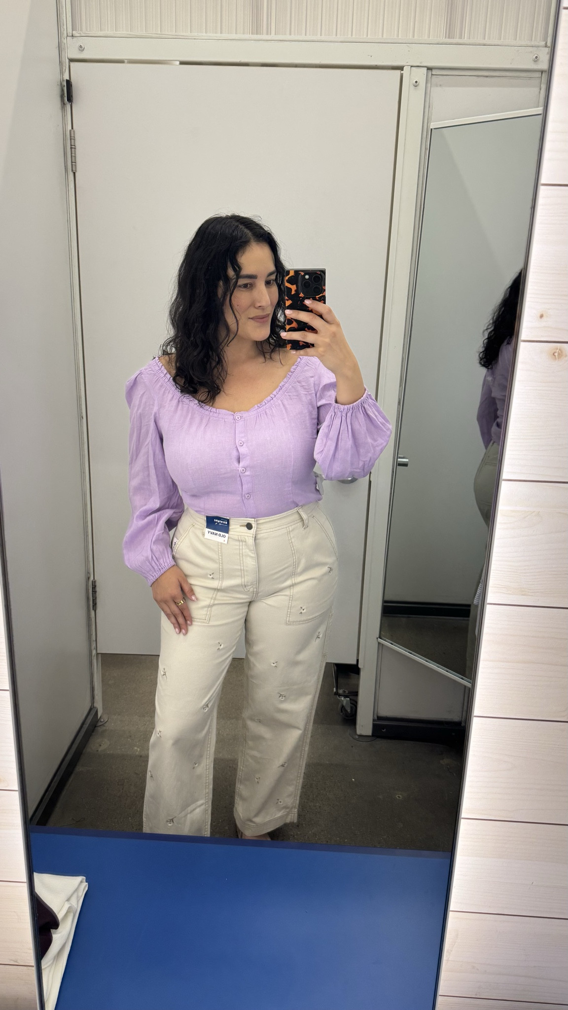Lavender puff sleeve top with floral straight leg pants, a cute casual spring outfit with soft color.

Top // M
Pants // 18

#LTKootd