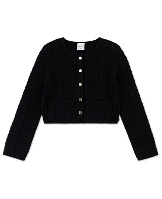 Girls Cable Knit Cardigan Sweater | Macy's