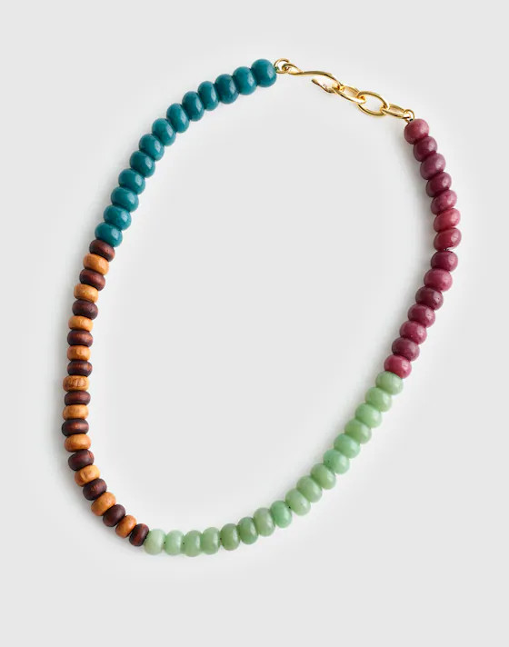 Semiprecious Wood Beaded Choker Necklace | Madewell