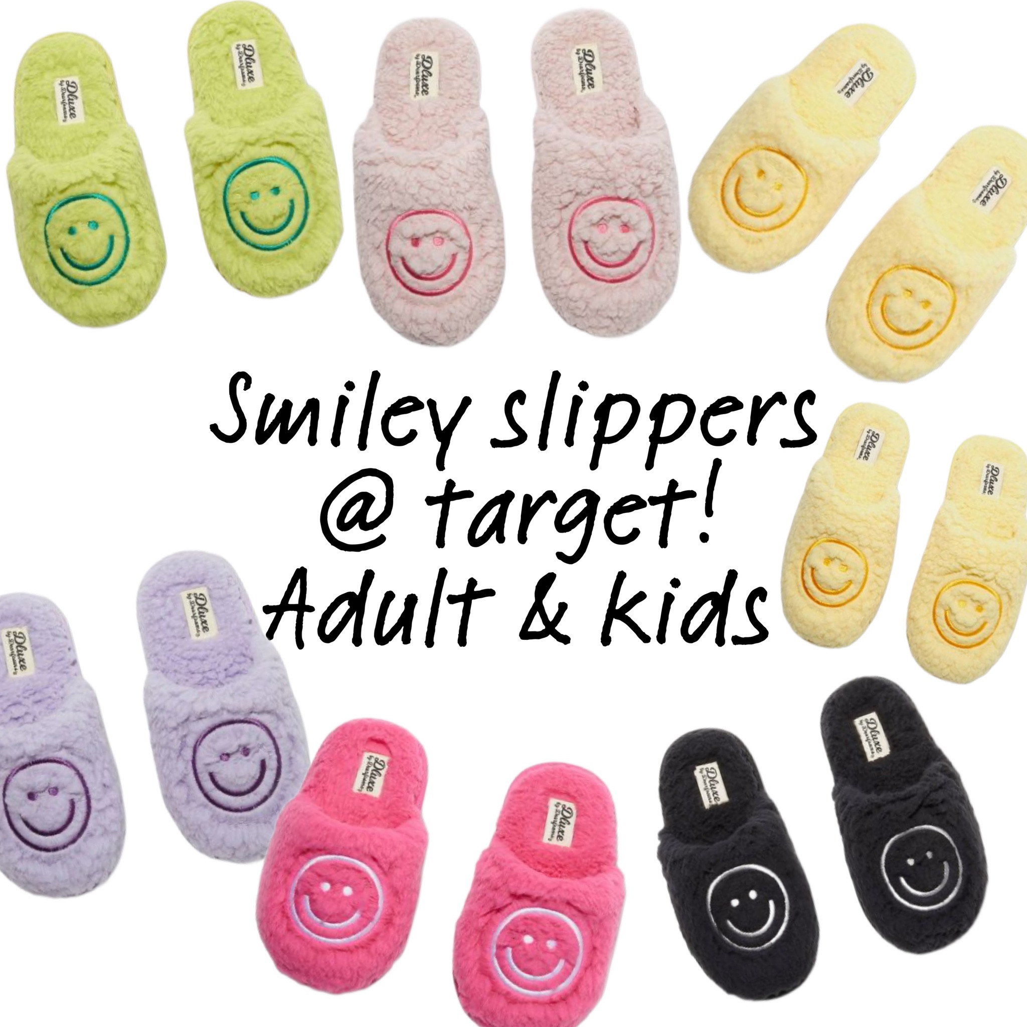 Adult & Kids fuzzy cozy smiley face slippers!!! 
Target- sale!!! 
Slippers cozy ootd winter womens kids family matching style wear fashion shoes 

#LTKkids #LTKsalealert #LTKfamily