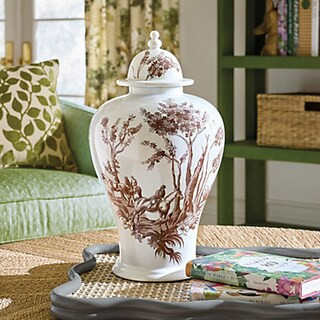 Carson Kressley Saddler Toile Ginger Jar | Ballard Designs, Inc.