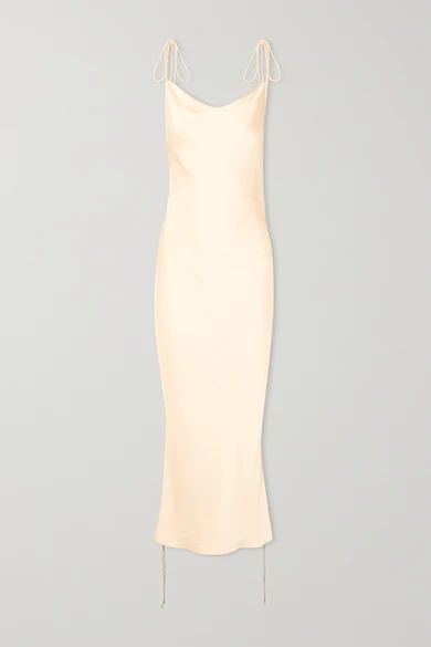 Orseund Iris - Ruched Satin Dress - Cream | NET-A-PORTER (UK & EU)