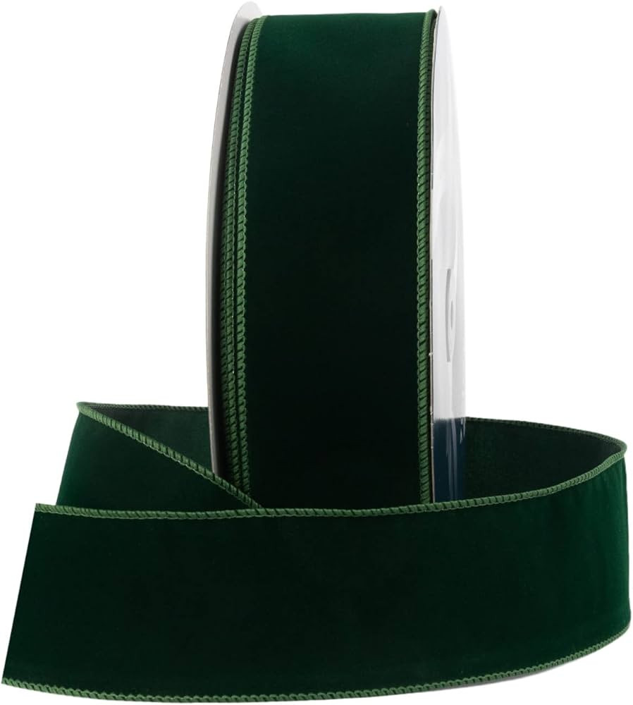 Royal Imports Wired Traditional Green Christmas Waterproof Ribbon, Floral & Craft Decor - 2.5" (#... | Amazon (US)