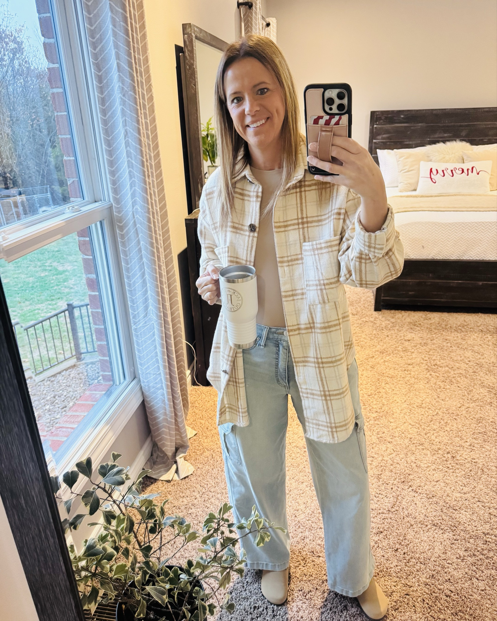 ✨ Sunday OOTD for Church ✨
Cozy layers + soft neutrals = the perfect calm Sunday vibe.
Threw on this plaid shacket, a nude bodysuit, wide-leg light wash denim, and my fave clogs.
Comfortable, put-together, and ready for a peaceful morning. 🤎

#OOTD #SundayStyle #ChurchFit #CasualChic #Neutrals #FallOutfit #PlaidShacket #WideLegDenim

#LTKdayinmylife #LTKootd #LTKOver40
