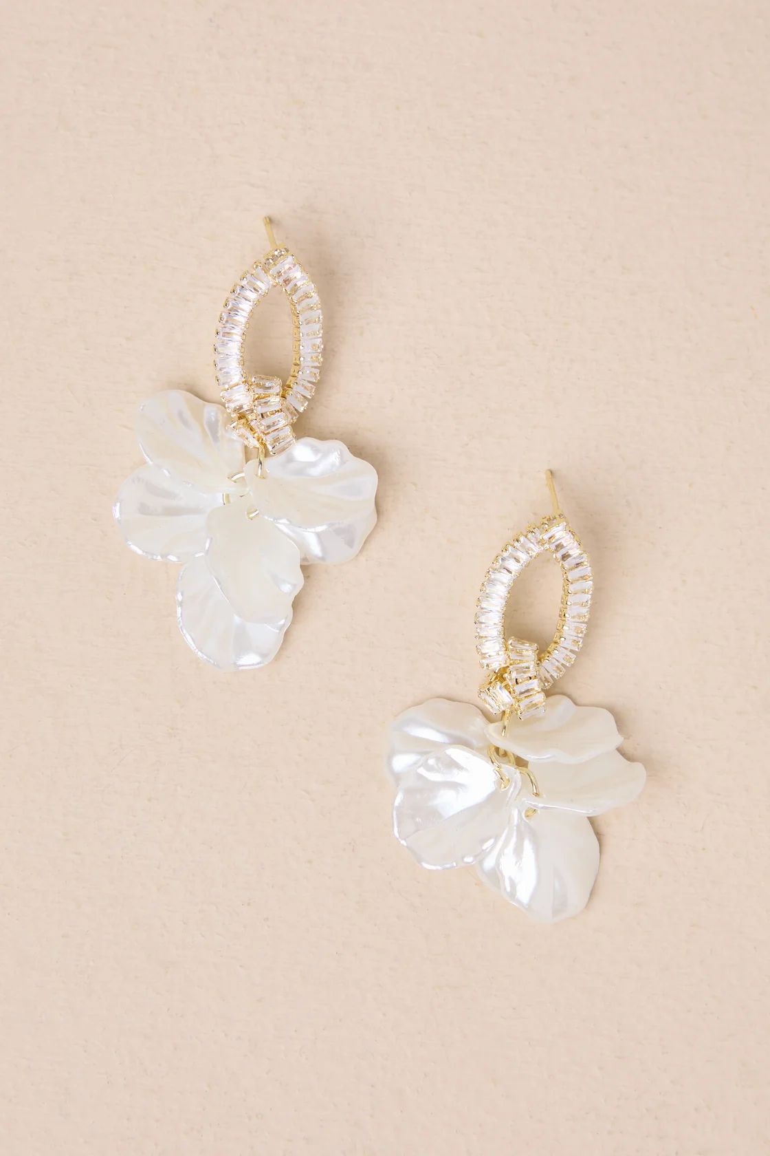 Aphrodite Vibes White Rhinestone Shell Drop Earrings | Lulus