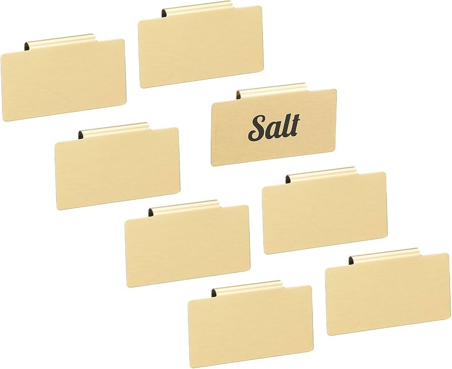 mDesign Steel Clip-On Basket and Bin Tags for Kitchen Storage, Metal Hanging Holders with Adhesiv... | Amazon (US)