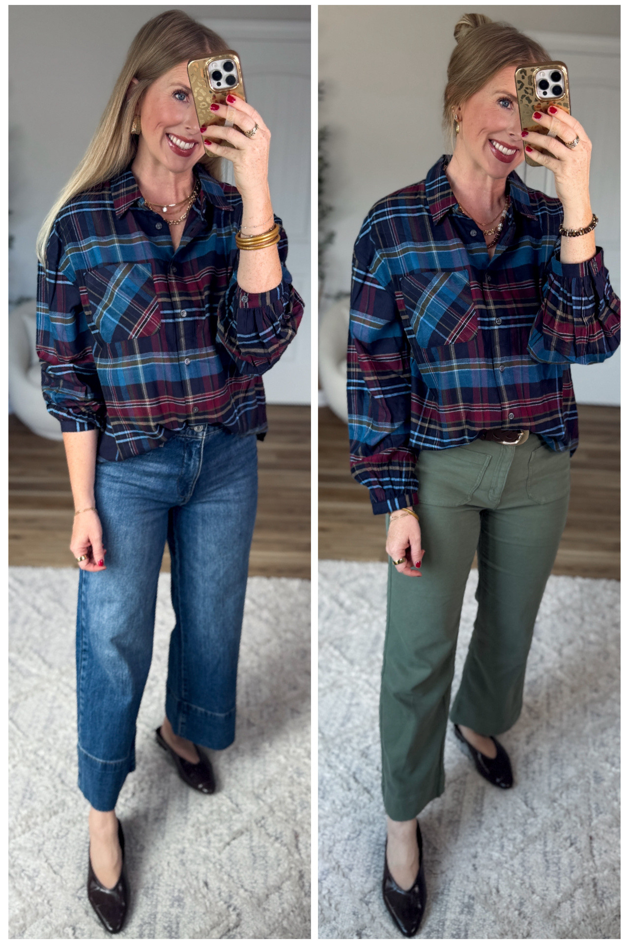 2 ways to style this plaid flannel from Walmart!