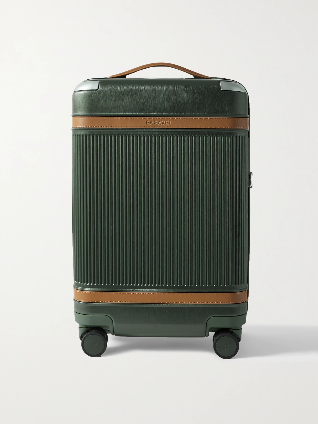 Paravel - + Net Sustain Aviator Carry-on Vegan Leather-trimmed Recycled Hardshell Suitcase - Green | NET-A-PORTER (US)