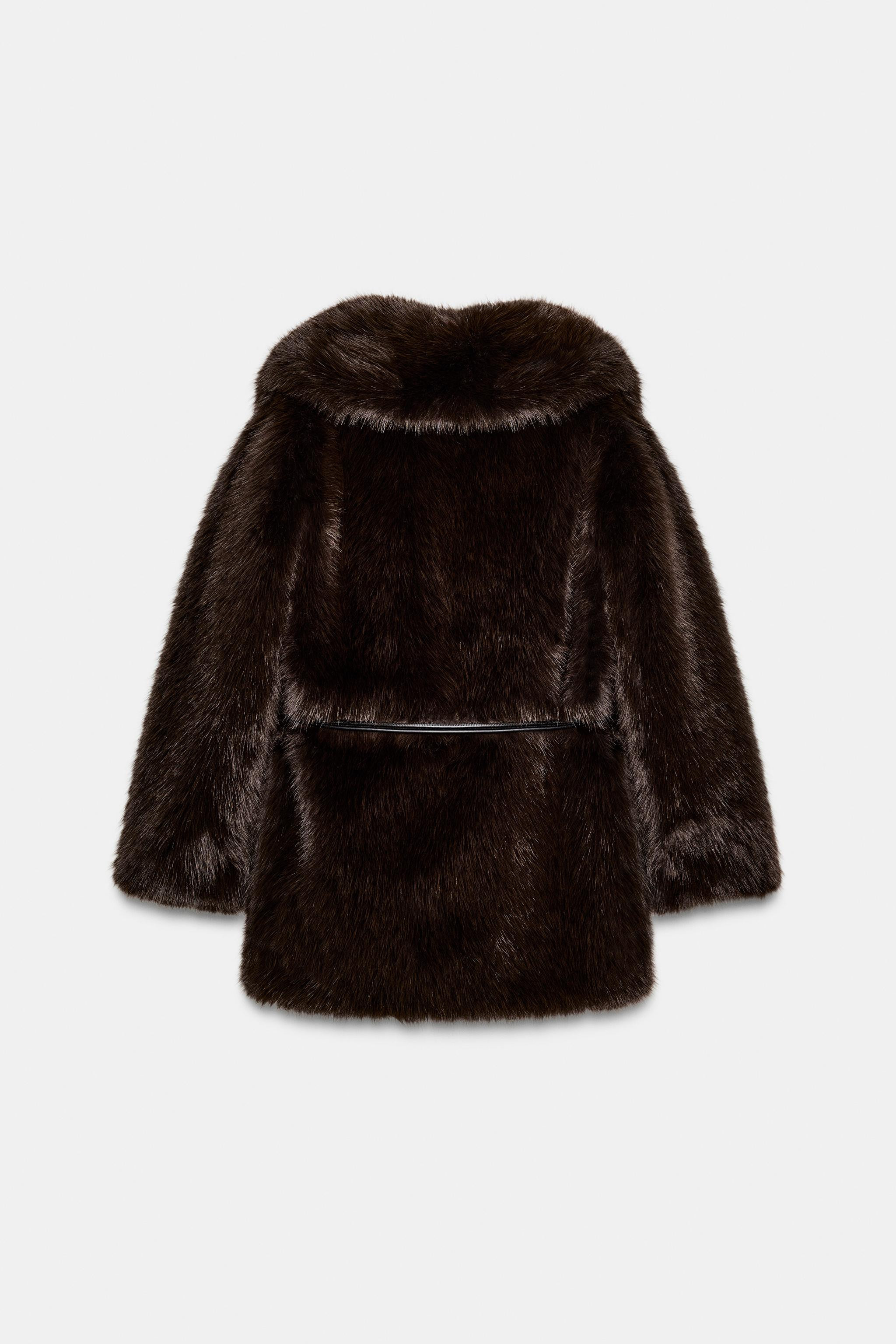 FAUX FUR BELTED COAT | Zara US