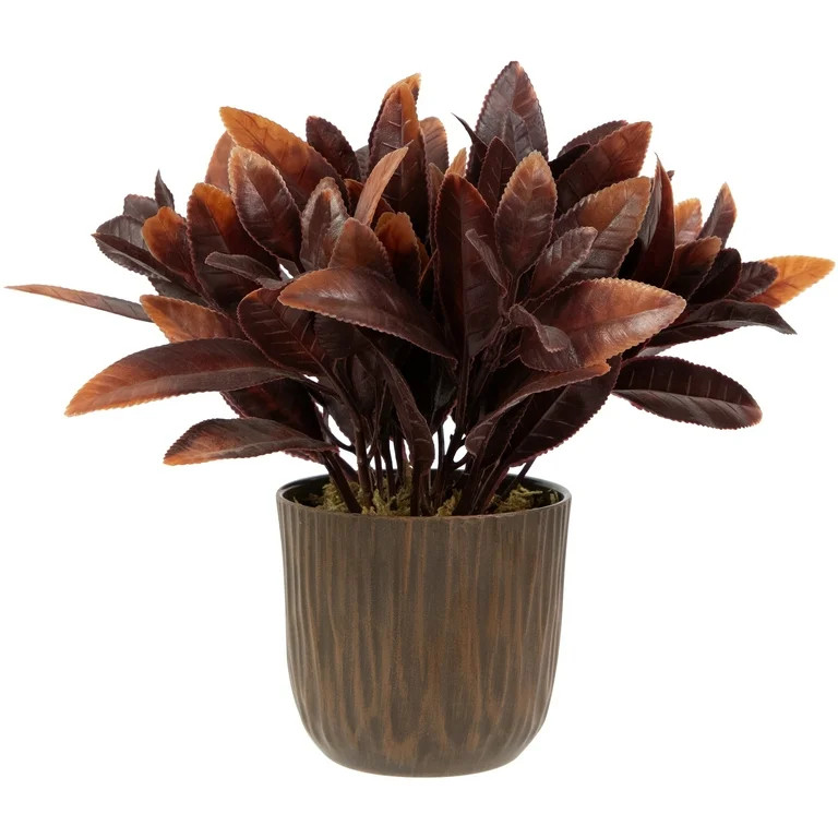 Northlight Two-Tone Artificial Foliage Plant in a Textured Lined Pot - 8" | Walmart (US)