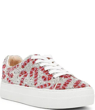 Blue by Betsey Johnson Sidny Candy Cane Print Rhinestone Platform Sneakers | Dillard's | Dillard's