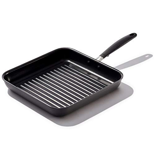 OXO Good Grips 11” Square Grill Pan, 3-Layered German Engineered Nonstick Coating, Stainless Steel Handle with Nonslip Silicone, Black | Amazon (US)
