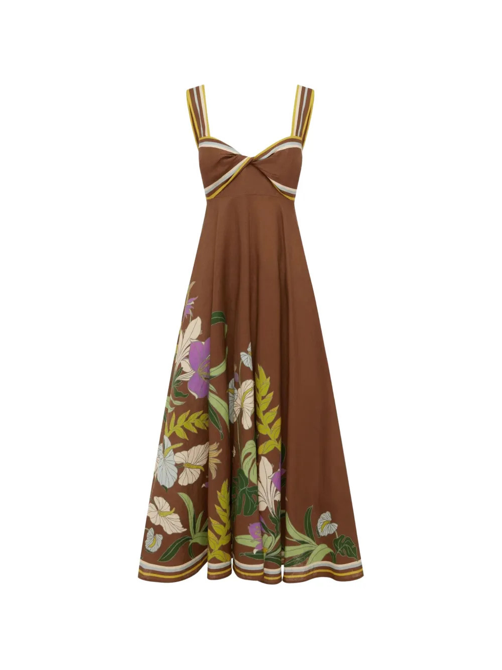 ALEMAIS Alfie maxi dress - Brown | Farfetch Global