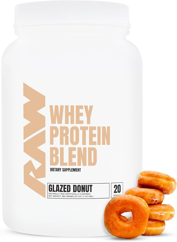 RAW Whey Protein Powder Blend, Glazed Donut (20 Servings) - Grass-Fed Microfiltered Protein Isola... | Amazon (US)