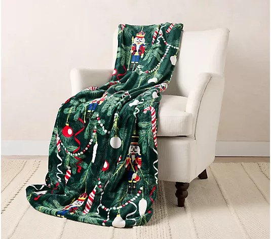 Kringle Express Oversized 60x80 Holiday Printed Throw - QVC.com | QVC