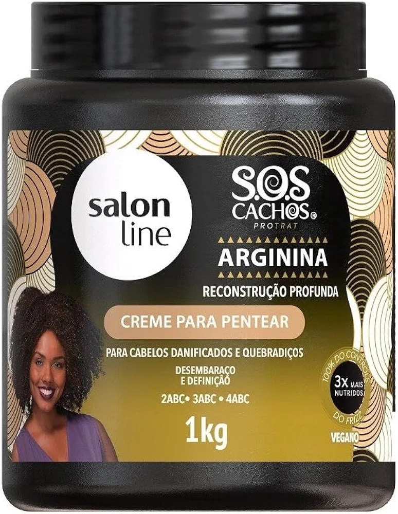 Salon Line, Creme de Pentear, SOS Cachos, Arginina, Reconstrução Profunda - Cabelos Ondulados, ... | Amazon (BR)
