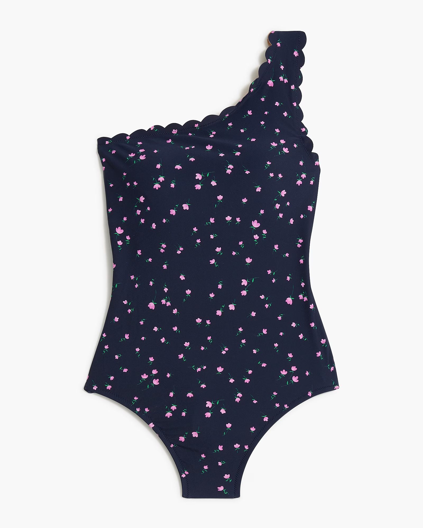 Scalloped one-shoulder one-piece swimsuit | J.Crew Factory