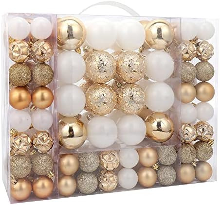 ISULIFE 87ct Christmas Ball Ornaments Set Shatterproof Seasonal Hanging Decorations with Reusable... | Amazon (US)