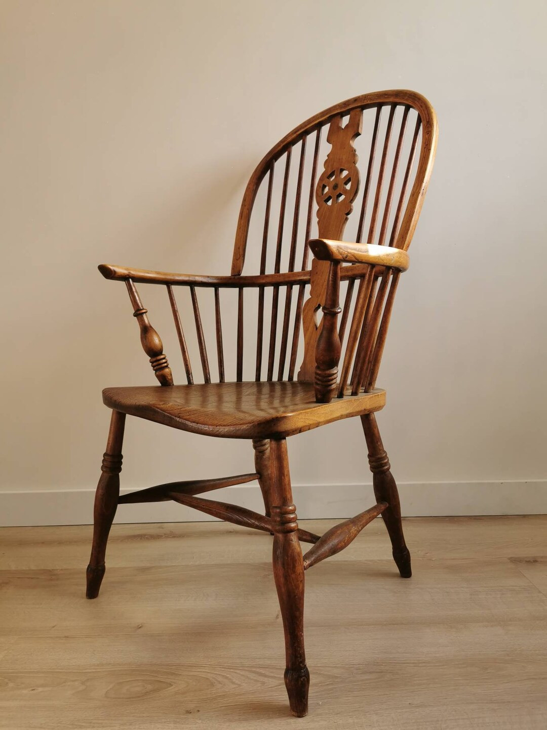 A Stunning 19th Century Victorian Chestnut Ash & Elm Thames Valley High Back Windsor Chair c.1845 | Etsy (US)