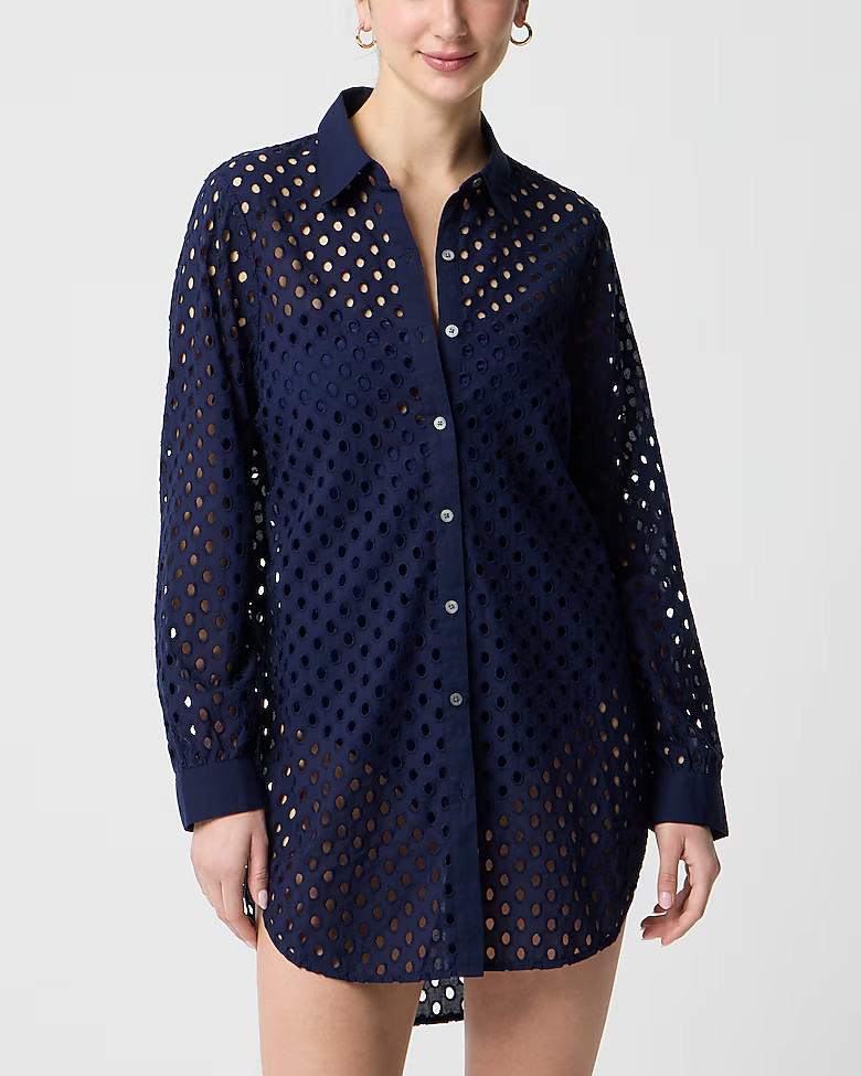 Button-front eyelet beach dress | J.Crew Factory