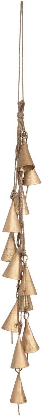 Hanging Metal Bell Cluster with Jute Rope, Antique Brass Finish | Amazon (US)