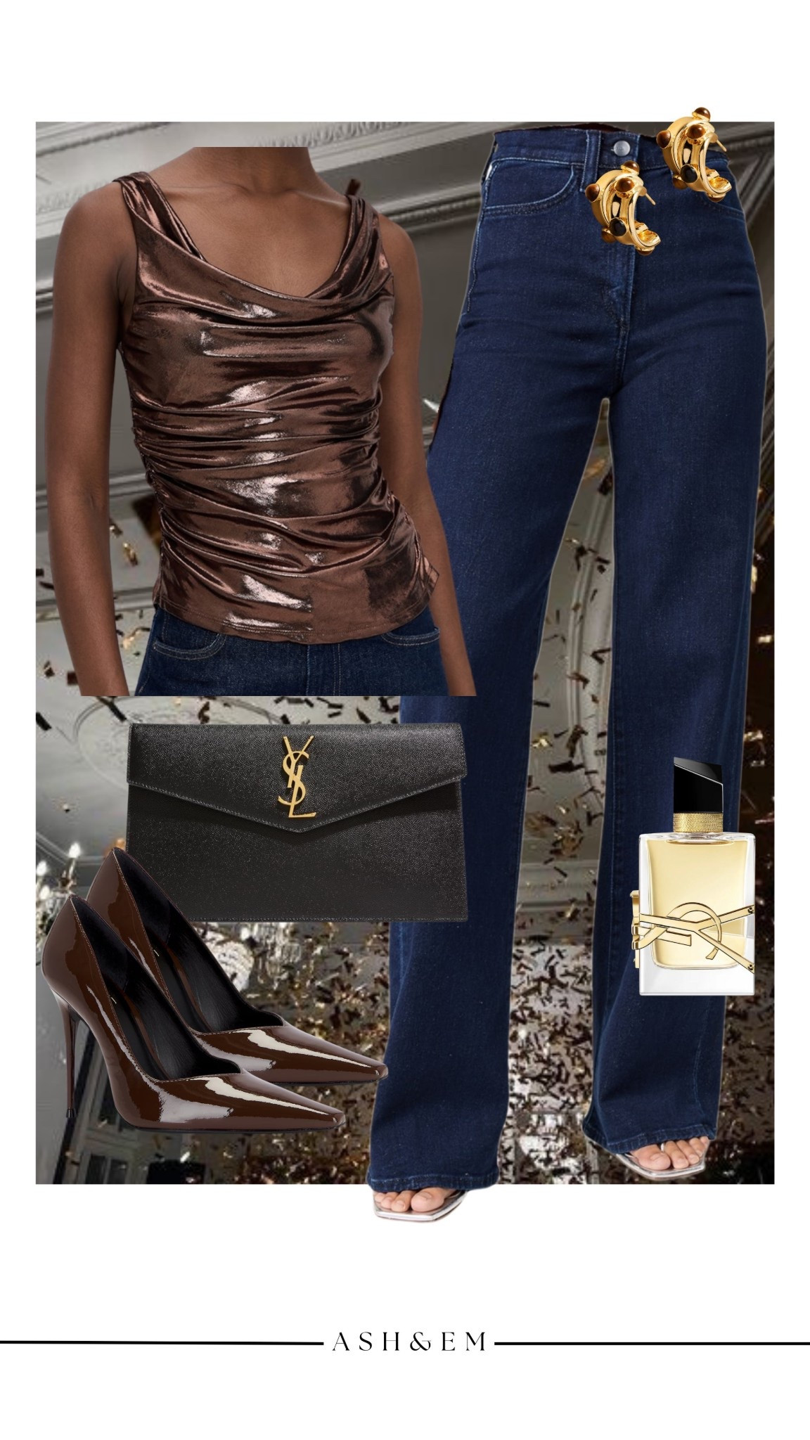 NYE party outfit! 

new year’s eve party, quick ship outfit, YSL, brown heels, dark wash jeans

#LTKHoliday #LTKgrwm