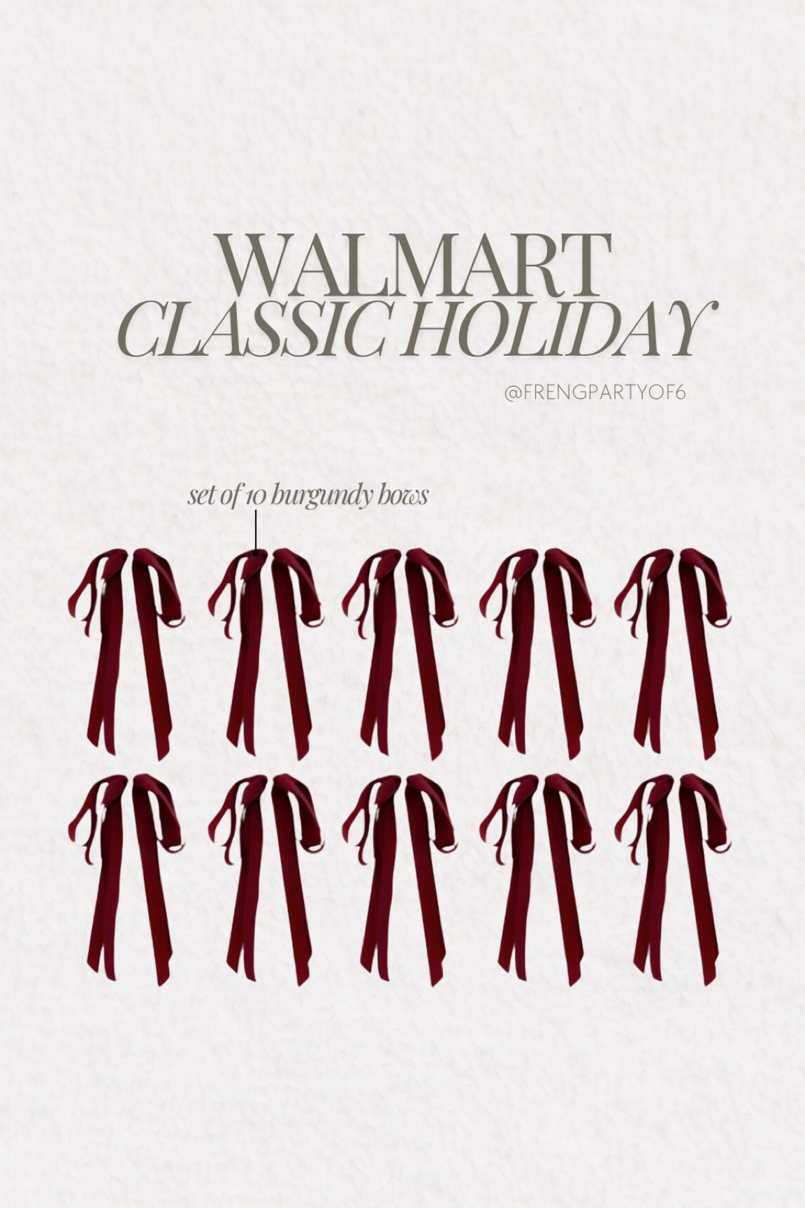 The cutest velvet burgundy bows from Walmart! Under $20 for 10!

#LTKHoliday #LTKHome #LTKFindsUnder50