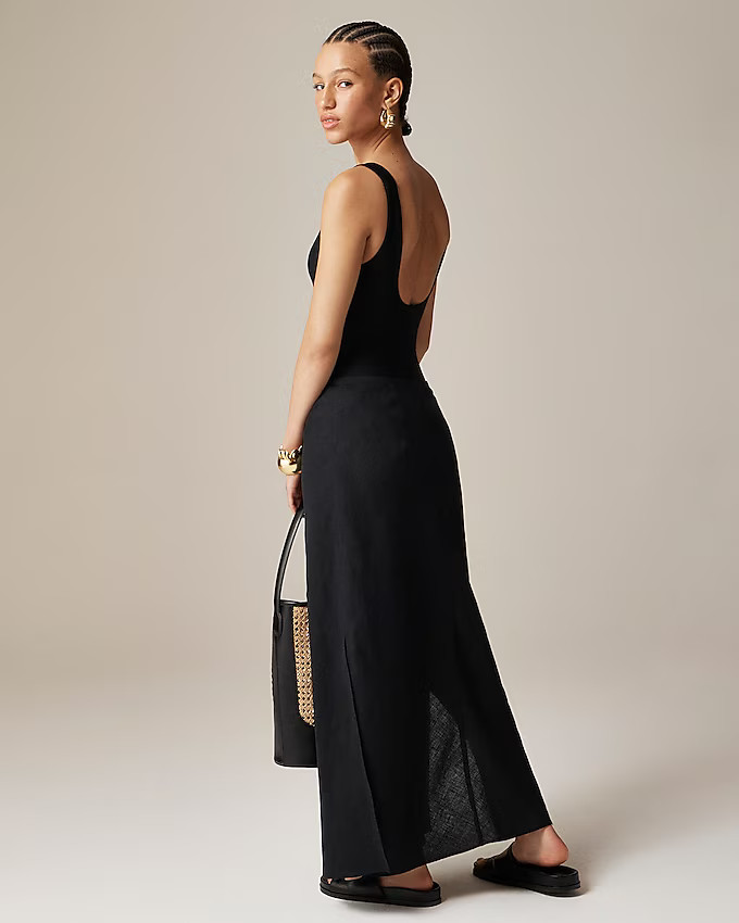 New Gwyneth slip skirt in linen | J. Crew US