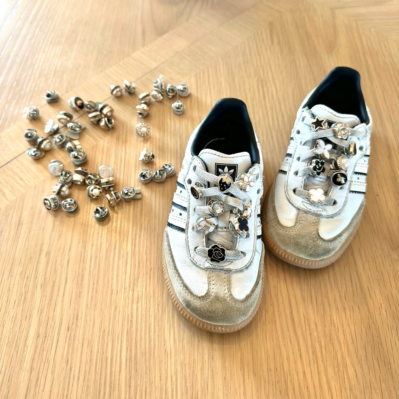 Toddler/ Kids Sambas and charms 🖤🤍✨

#LTKFindsUnder50 #LTKKids #LTKBaby