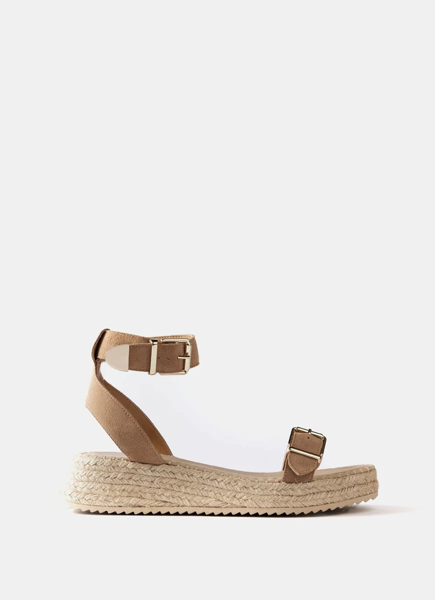 Tan Suede Espadrille Sandals | Mint Velvet