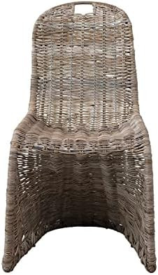 Bloomingville Hand-Woven Rattan and Metal Accent Chair, 22" L x 25" W x 37" H, Natural | Amazon (US)