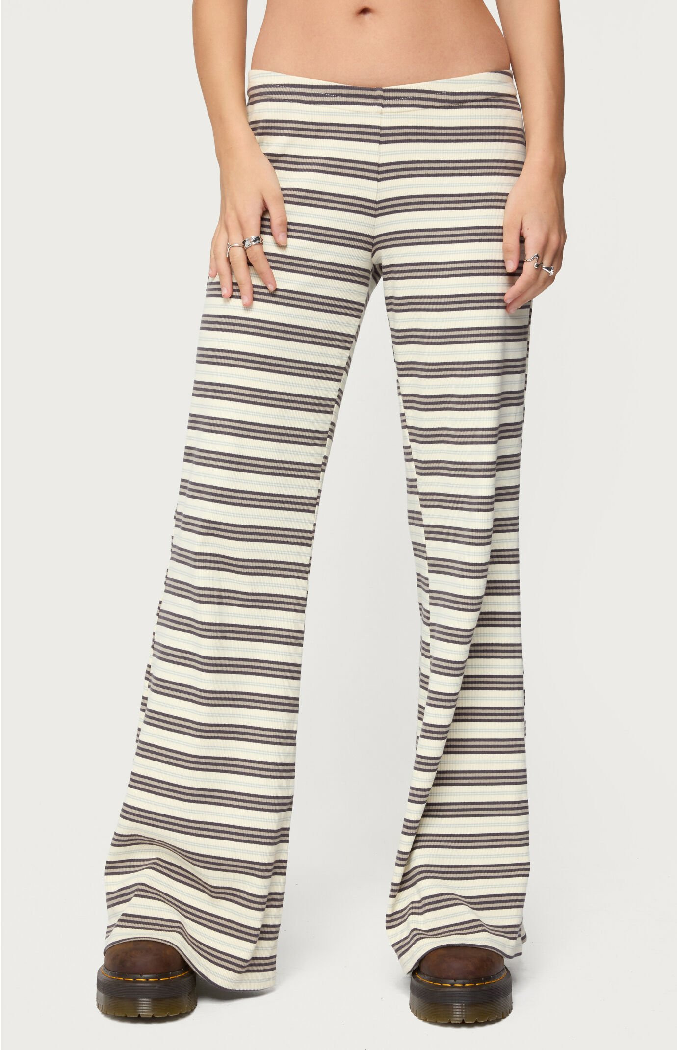 Edikted Women's Avalie Striped Ribbed Pants - Size XL | PacSun